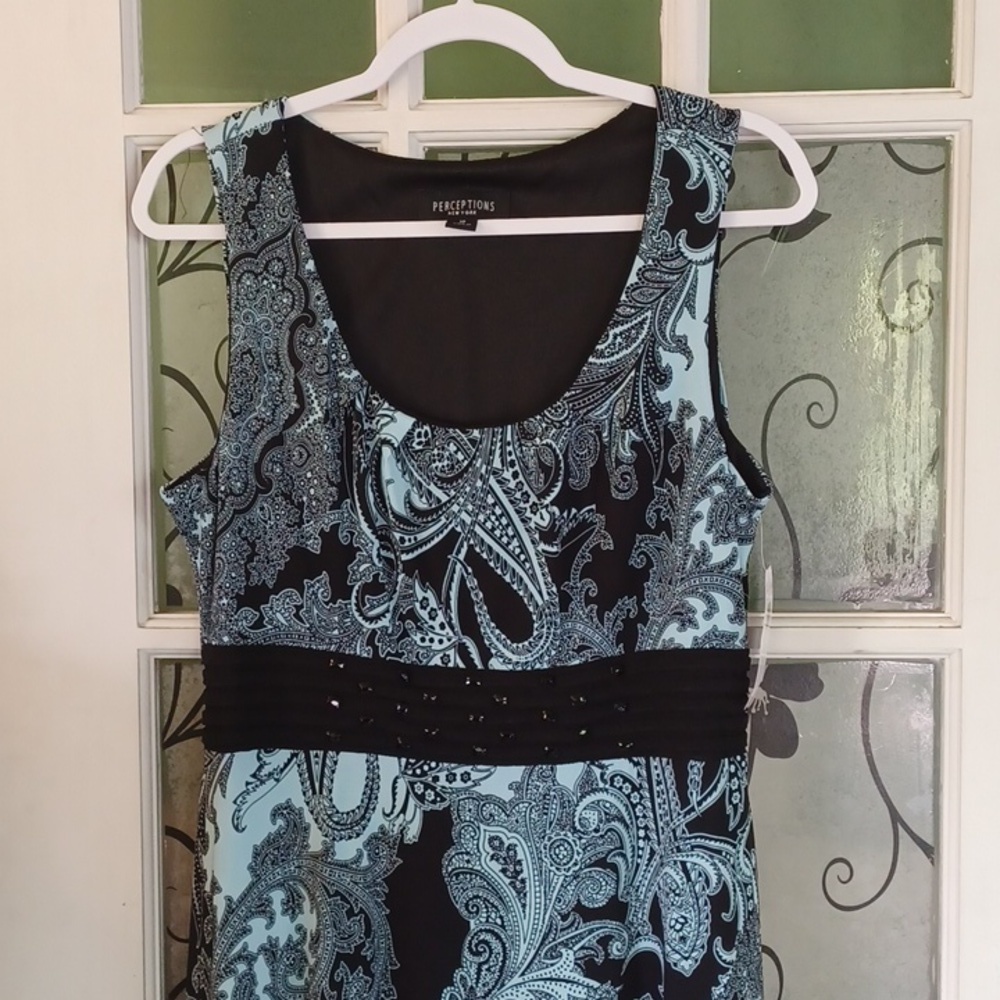 Perceptions dress women's size 12 new with tags aqua and black